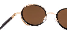 Load image into Gallery viewer, Gold Round Full Rim Unisex Sunglasses by Vincent Chase-226233