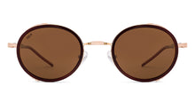 Load image into Gallery viewer, Gold Round Full Rim Unisex Sunglasses by Vincent Chase-226234