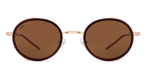 Gold Round Full Rim Unisex Sunglasses by Vincent Chase-226234