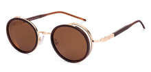 Load image into Gallery viewer, Gold Round Full Rim Unisex Sunglasses by Vincent Chase-226234