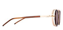 Load image into Gallery viewer, Gold Round Full Rim Unisex Sunglasses by Vincent Chase-226234