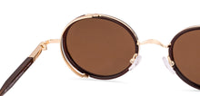 Load image into Gallery viewer, Gold Round Full Rim Unisex Sunglasses by Vincent Chase-226234