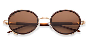 Gold Round Full Rim Unisex Sunglasses by Vincent Chase-226234