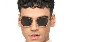 Gold Square Full Rim Unisex Sunglasses by John Jacobs-215331
