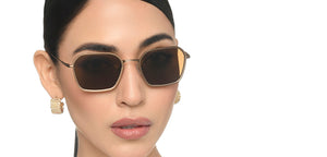 Gold Square Full Rim Unisex Sunglasses by John Jacobs-215331