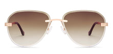 Load image into Gallery viewer, Gold Aviator Rimless Unisex Sunglasses by Vincent Chase-229194
