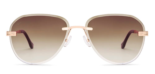 Gold Aviator Rimless Unisex Sunglasses by Vincent Chase-229194