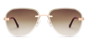Gold Aviator Rimless Unisex Sunglasses by Vincent Chase-229194