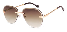 Load image into Gallery viewer, Gold Aviator Rimless Unisex Sunglasses by Vincent Chase-229194