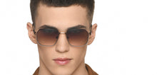 Load image into Gallery viewer, Brown Rectangle/ Square Rimless Unisex Sunglasses by Vincent Chase-216040