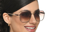 Load image into Gallery viewer, Brown Rectangle/ Square Rimless Unisex Sunglasses by Vincent Chase-216040