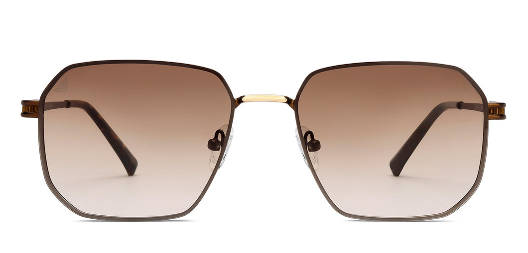 Brown Rectangle/ Square Rimless Unisex Sunglasses by Vincent Chase-216040