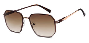 Brown Rectangle/ Square Rimless Unisex Sunglasses by Vincent Chase-216040