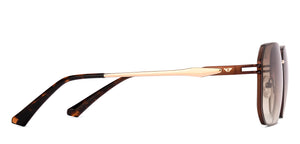 Brown Rectangle/ Square Rimless Unisex Sunglasses by Vincent Chase-216040