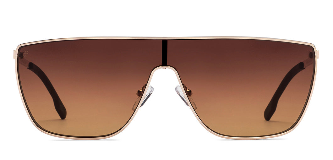 Gold Rectangle/ Square Full Rim Unisex Sunglasses by Lenskart STUDIO-216050