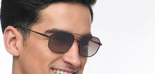 Load image into Gallery viewer, Gunmetal Rectangle Full Rim Unisex Sunglasses by John Jacobs-209962