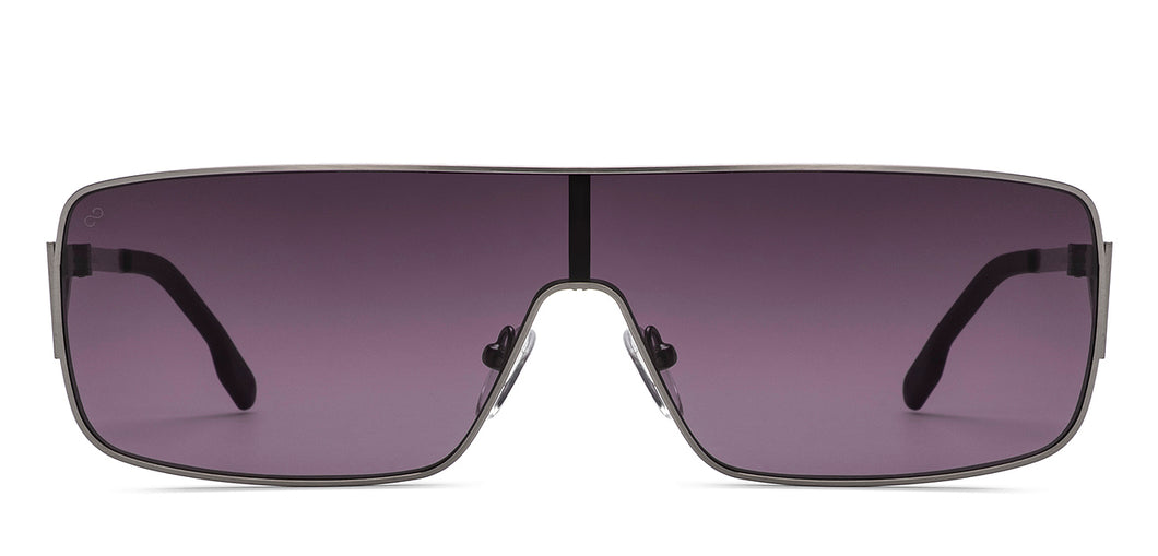 Gunmetal Rectangle/ Square Full Rim Unisex Sunglasses by Lenskart STUDIO-216064
