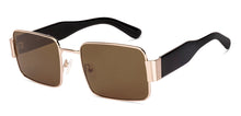 Load image into Gallery viewer, Gold Rectangle Full Rim Unisex Sunglasses by Lenskart-222741