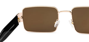 Gold Rectangle Full Rim Unisex Sunglasses by Lenskart-222741