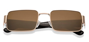 Gold Rectangle Full Rim Unisex Sunglasses by Lenskart-222741