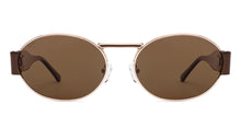 Load image into Gallery viewer, Gold Round Full Rim Unisex Sunglasses by Lenskart-222729