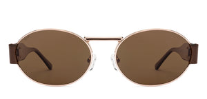 Gold Round Full Rim Unisex Sunglasses by Lenskart-222729