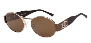 Gold Round Full Rim Unisex Sunglasses by Lenskart-222729