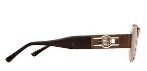Gold Round Full Rim Unisex Sunglasses by Lenskart-222729