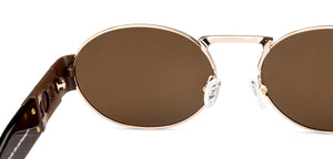 Gold Round Full Rim Unisex Sunglasses by Lenskart-222729