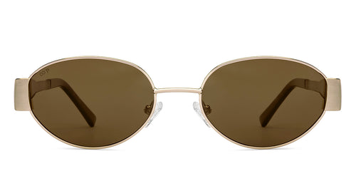 Gold Round Full Rim Unisex Sunglasses by Lenskart-222745