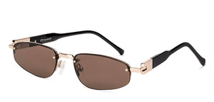 Gold Geometric Rimless Unisex Sunglasses by Lenskart-222751