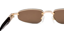 Load image into Gallery viewer, Gold Geometric Rimless Unisex Sunglasses by Lenskart-222751