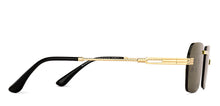Load image into Gallery viewer, Gold Rectangle Rimless Unisex Sunglasses by Lenskart-222749