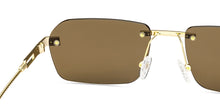 Load image into Gallery viewer, Gold Rectangle Rimless Unisex Sunglasses by Lenskart-222749