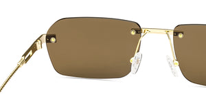 Gold Rectangle Rimless Unisex Sunglasses by Lenskart-222749