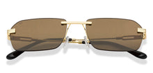 Load image into Gallery viewer, Gold Rectangle Rimless Unisex Sunglasses by Lenskart-222749