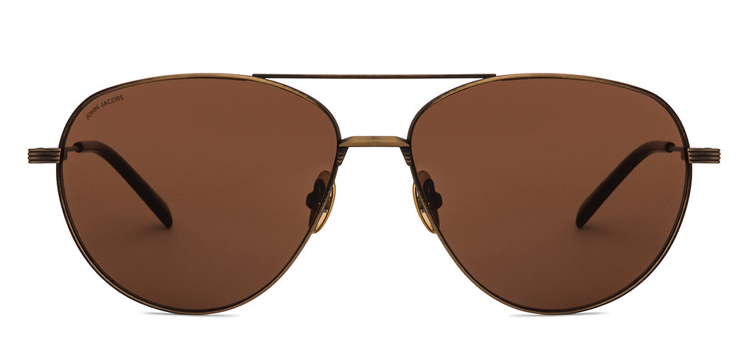 Gold Aviator Full Rim Unisex Sunglasses by John Jacobs-225735