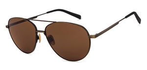 Gold Aviator Full Rim Unisex Sunglasses by John Jacobs-225735