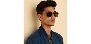 Gunmetal Aviator Full Rim Unisex Sunglasses by Lenskart-232720