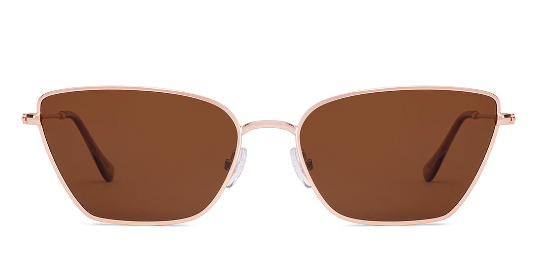 Gold Cat Eye Full Rim Unisex Sunglasses by Lenskart-232012