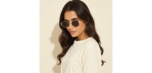 Load image into Gallery viewer, Gold Oval Full Rim Unisex Sunglasses by Lenskart-232013