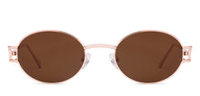 Load image into Gallery viewer, Gold Oval Full Rim Unisex Sunglasses by Lenskart-232013