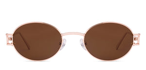 Gold Oval Full Rim Unisex Sunglasses by Lenskart-232013