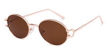 Load image into Gallery viewer, Gold Oval Full Rim Unisex Sunglasses by Lenskart-232013