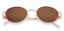 Load image into Gallery viewer, Gold Oval Full Rim Unisex Sunglasses by Lenskart-232013