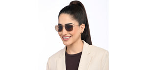 Gold Rectangle/ Square Full Rim Unisex Sunglasses by Vincent Chase Polarized-207746