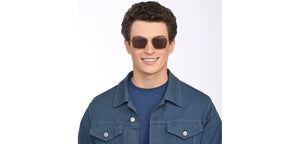 Gold Rectangle/ Square Full Rim Unisex Sunglasses by Vincent Chase Polarized-207746