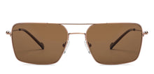 Load image into Gallery viewer, Gold Rectangle/ Square Full Rim Unisex Sunglasses by Vincent Chase Polarized-207746