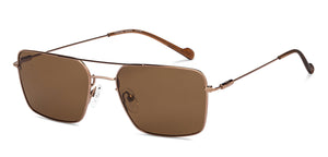 Gold Rectangle/ Square Full Rim Unisex Sunglasses by Vincent Chase Polarized-207746