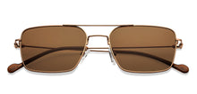 Load image into Gallery viewer, Gold Rectangle/ Square Full Rim Unisex Sunglasses by Vincent Chase Polarized-207746